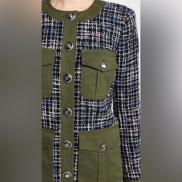 Veronica Beard fielding Dickey tweed coat jacket crested buttons - Picture 5 of 10